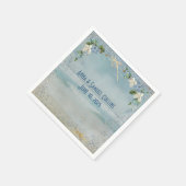 網目付きヒトデとビーチ花 スタンダードカクテルナプキン (角)