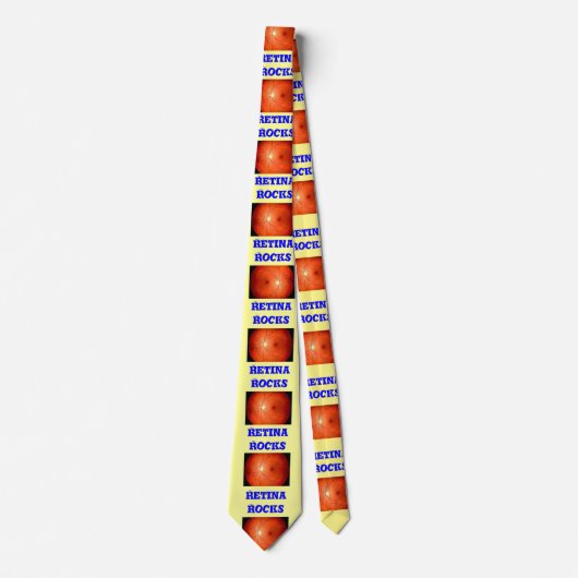 網膜の写真と黄色い結び ネクタイ (正面)