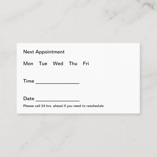 網膜気に専門アポイントメント 名刺 (裏面)