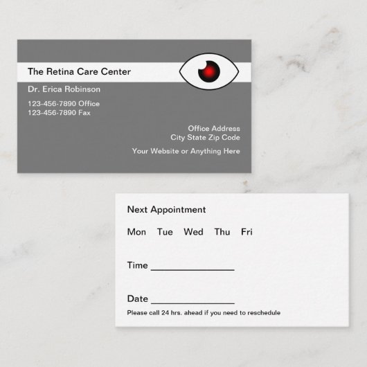 網膜気に専門アポイントメント 名刺 (正面/裏面)