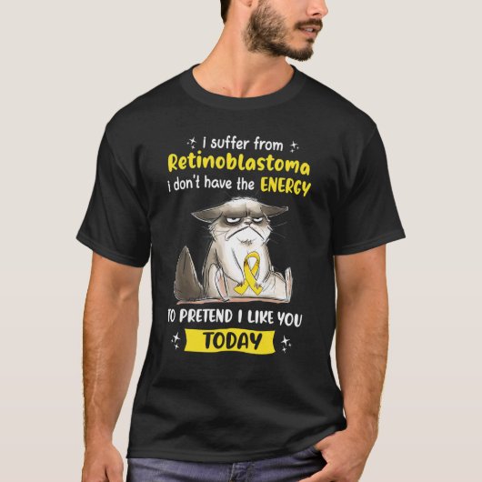 網膜芽細胞腫啓発 猫 Tシャツ (正面)