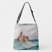 網（1887年）を風の強いホーマーで引っ張る クロスボディバッグ (裏面)