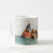網(1887年)を風の強いホーマーで引っ張る コーヒーマグカップ (正面左)