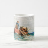 網(1887年)を風の強いホーマーで引っ張る コーヒーマグカップ (中央)