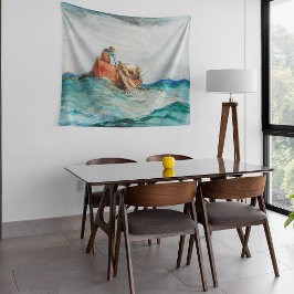 網（1887年）を風の強いホーマーで引っ張る タペストリー