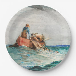 網（1887年）を風の強いホーマーで引っ張る ペーパープレート