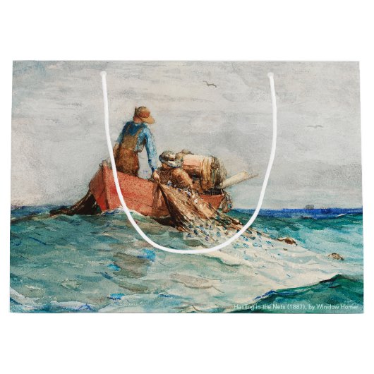 網（1887年）を風の強いホーマーで引っ張る ラージペーパーバッグ (正面)