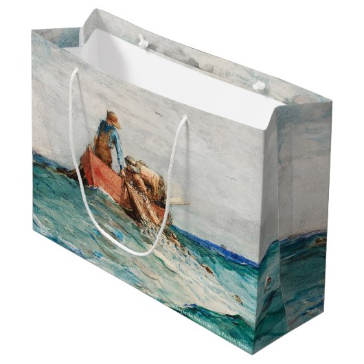 網（1887年）を風の強いホーマーで引っ張る ラージペーパーバッグ (正面アングル)