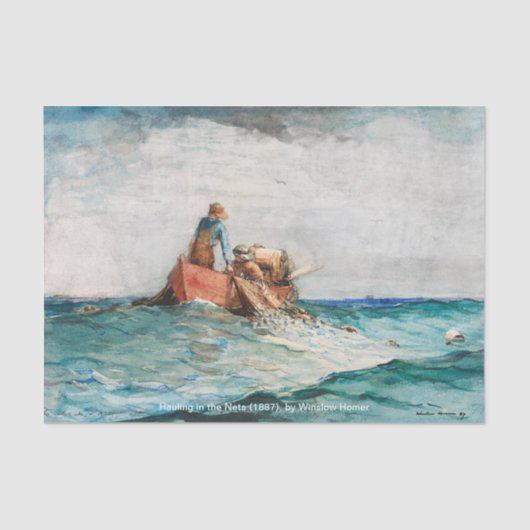 網（1887年）を風の強いホーマーで引っ張る 薄葉紙 (正面)