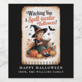 綴じ式ハロウィーンウィッチヴィンテージカボチャ ワインラベル (シングルラベル)