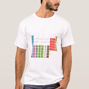 綴りの要素の周期表 Tシャツ