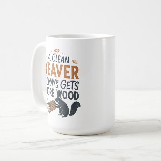 綺麗なビーバーは常に木が増える コーヒーマグカップ (正面左)