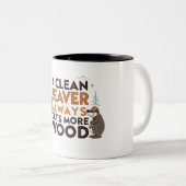 綺麗なビーバーは常に木が増える ツートーンマグカップ (正面右)