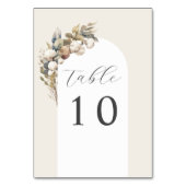 綿とユーカリプトゥスボヘミアン結婚アーチ テーブルナンバー (裏面)