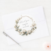 綿とユーカリ感謝していプスの結婚あなた ラウンドシール (封筒)