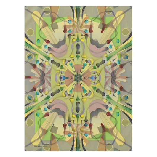 綿のテーブルクロスの抽象芸術のgeo 52x70は0641aをじりじり動かします テーブルクロス (正面)