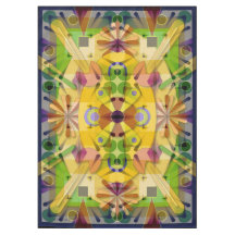 綿のテーブルクロスの抽象芸術のgeo 60x84は0640jをじりじり動かします