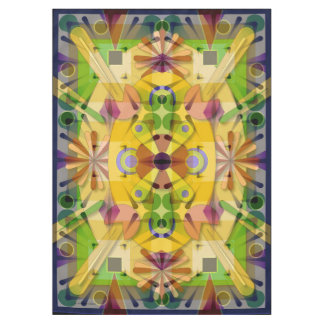 綿のテーブルクロスの抽象芸術のgeo 60x84は0640jをじりじり動かします テーブルクロス