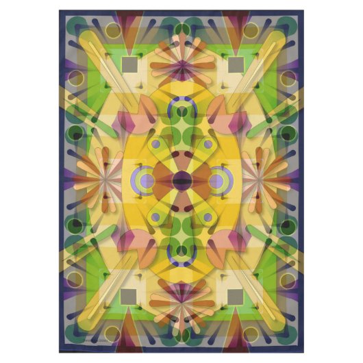 綿のテーブルクロスの抽象芸術のgeo 60x84は0640jをじりじり動かします テーブルクロス (正面)