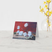 綿のボールの静物画 カード (黄色い花)