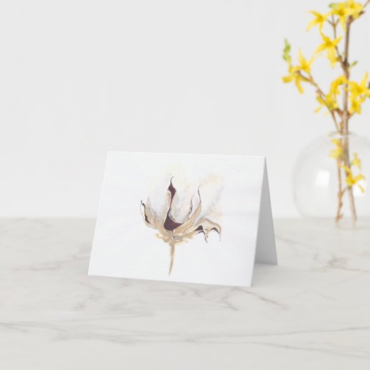 綿のボールのnotecard カード (黄色い花)