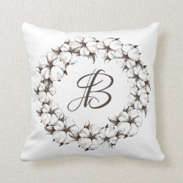 綿のモノグラムのリース(手紙を変えるかもしれないです) クッション