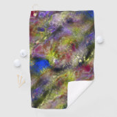 綿の上に砂州で散らばった黄色絵を描の赤色の赤 ゴルフタオル (インサイチュ)