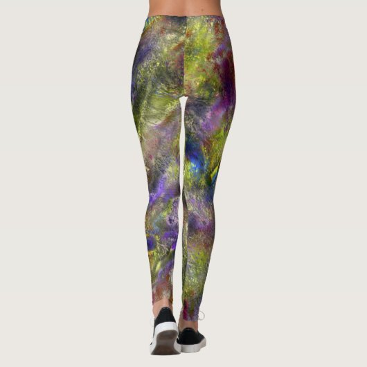 綿の上に砂州で散らばった黄色絵を描の赤色の赤 レギンス (裏面)