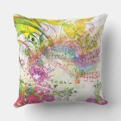 綿の投球の音楽的な花のデザインを等級別にして下さい クッション (裏面)