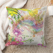 綿の投球の音楽的な花のデザインを等級別にして下さい クッション (ブランケット)