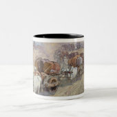 綿の輸送、インド1862年(w/c鉛筆のheiに ツートーンマグカップ (中央)