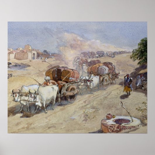 綿の輸送，インド， 1862 （鉛筆以上の幅/c） ポスター (正面)