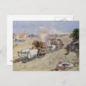 綿の輸送,インド, 1862 (鉛筆以上の幅/c) ポストカード (正面/裏面)