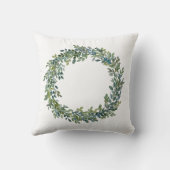 綿のboxwoodのリースの枕 クッション (裏面)