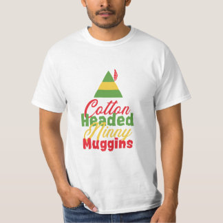 綿はNinnyのMugginsのクリスマスのクリスマスのTシャツの先頭に立ちました Tシャツ