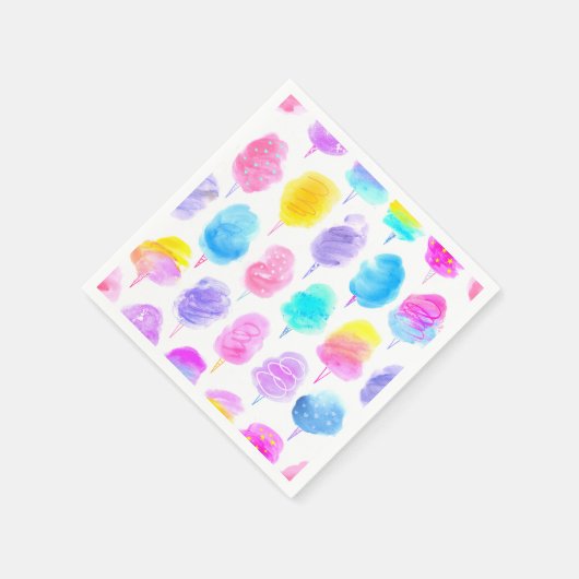 綿カラフルキャンディ水彩模様 スタンダードカクテルナプキン (角)