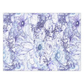 綿テーブルクロス、52"x70"青い花柄 テーブルクロス (正面(横))