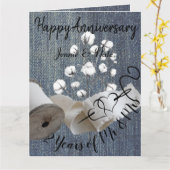 綿パーソナライズされた花2年結婚記念日 カード (黄色い花)