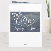 綿パーソナライズされた花2年結婚記念日 カード (裏面)