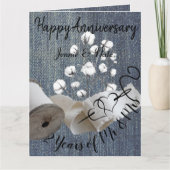綿パーソナライズされた花2年結婚記念日 カード (正面)