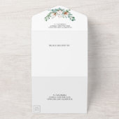 綿ユーカリ葉金ゴールドフレームフォト結婚ズ オールインワン招待状 (外側)