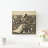 綿分野 スクエア壁時計 (ホーム)