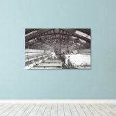 綿工場インテリア キャンバスプリント (インサイチュ (ウッドフロア))