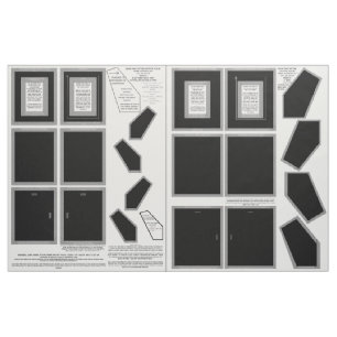 綿布2ブラックフォトフレーム5x7縫いパターン ファブリック