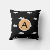 綿日本のプリント装飾用クッションモノグラム クッション (裏面)