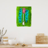 綿棒ポスターウォールアートおもしろい – バスルーム・アート ポスター (キッチン)