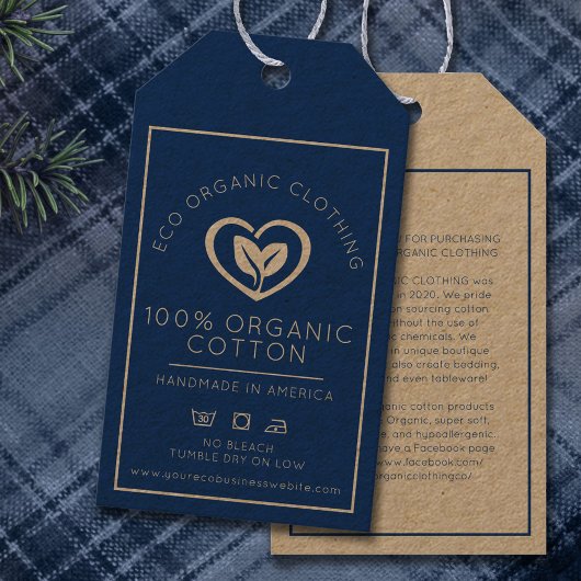 綿業オーガニックハート離れ情報青 ギフトタグ