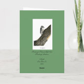 綿毛のようなキツツキ(メス) サンキューカード (裏面)