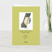 綿毛のようなキツツキ(男性) サンキューカード (裏面)