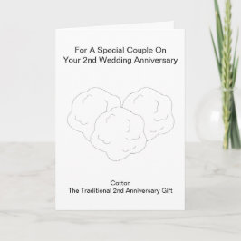 綿毛パーソナライズされた2周年結婚記念 カード